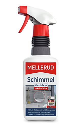 MELLERUD Schimmel Vernichter Aktivchlor | 1 x 0,5 l | Hocheffektives Spray zur Schimmelentfernung auf Fliesen, Fugen, Wänden, Decken u. v. m.