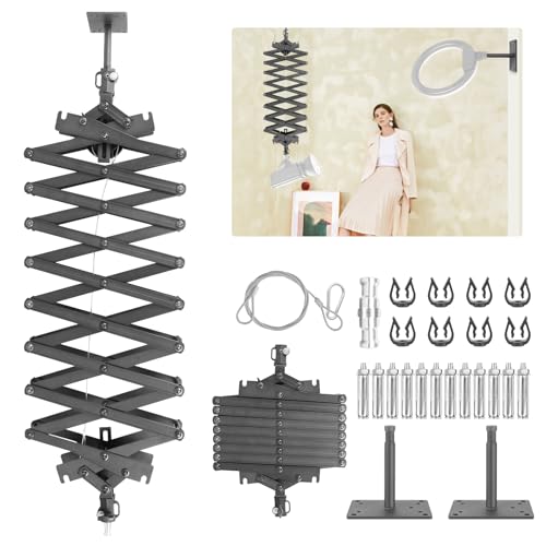 Pantograph-Deckenschienensystem-Kit, Heorryn 40-200cm Video Licht Mount Unterstützung mit Sicherheitsseil Zubehör für Fotografie Studio Licht,...