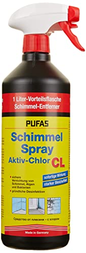 Pufas 5404000 Schimmelspray Antischimmelspray zum schnellen und gründlichen Entfernen von Schimmel, Grünbelägen, Stockflecken, Bakterien und Algen,...