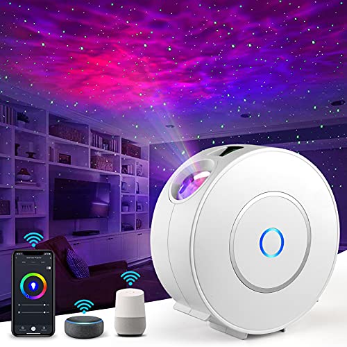 Nigecue LED Smart Sternenhimmel Projektor, WLAN Sternenprojektor 3D Galaxy mit App-/Sprachsteuerung, Timer, Kompatibel mit Alexa/Google Assistant,...